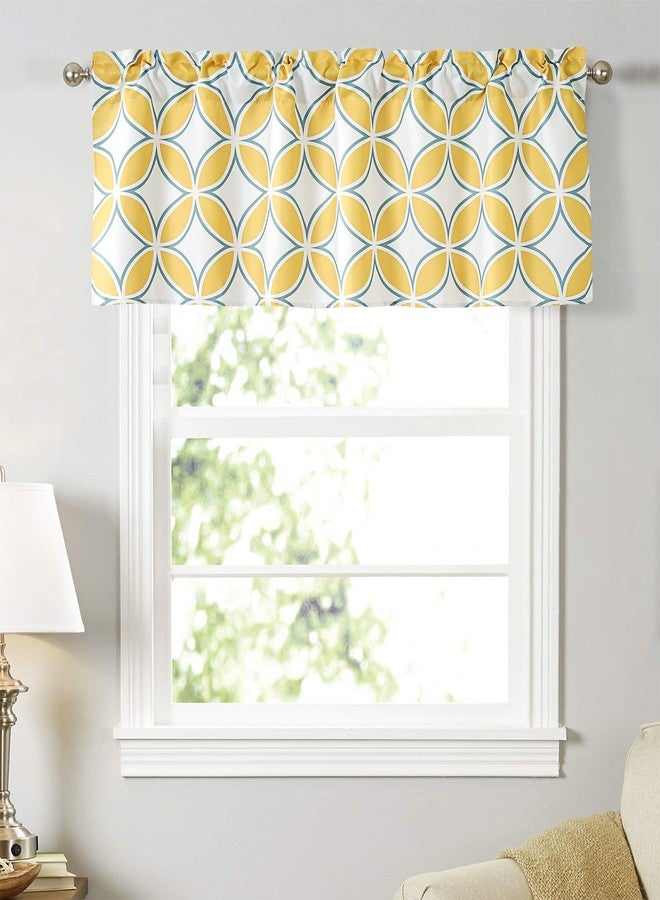 Annlaite Geo Valance for Windows(52 by 18 inches) Elegant Colorful Printed Room Darkening Window Curtain Valance for Kitchen/Bathroom/Living Room/Backdrop 1 Panel Yellow - Image 2