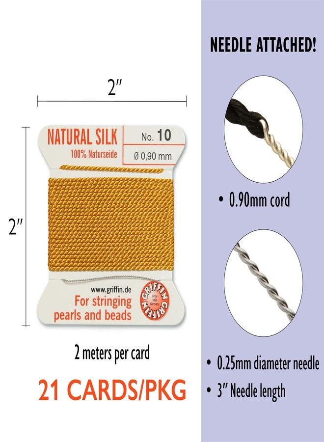 Griffin Silk Bead Cord Perlseide - Size 10 (0.90mm) 21 Color Sampler - 2 Meters per Card - Stainless Steel Needle Attached - for Knotting Pearls, Gemstones, Crystals and Beads - Image 4