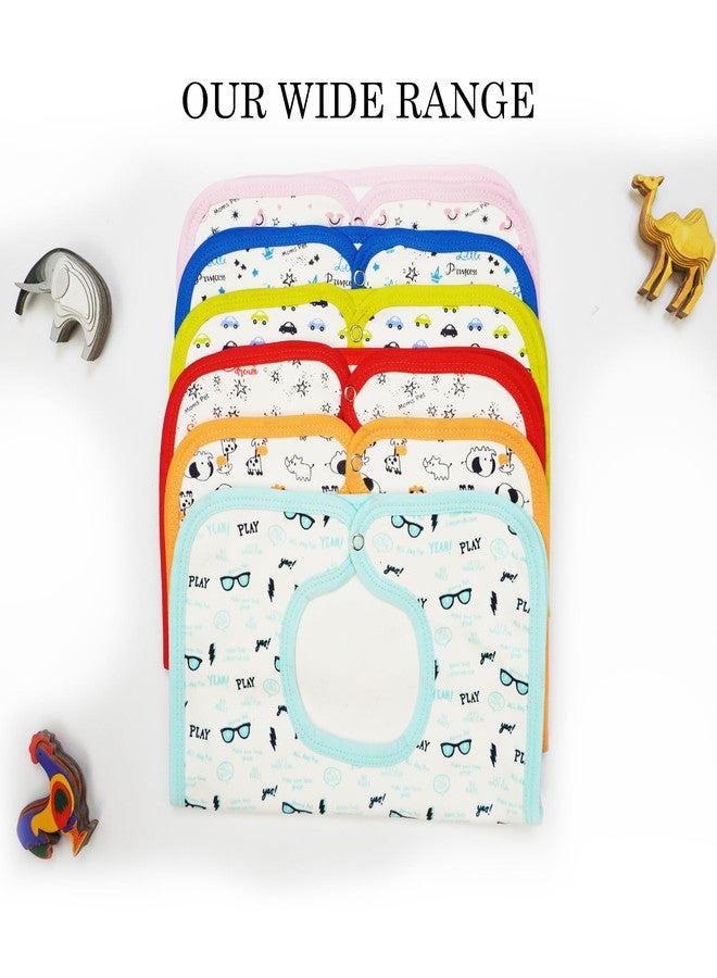 ARIC Premium Hosiery cotton Bibs | Bibs For kids | Absorbent Baby Bibs for 6 to 12 Months | Bibs for New Born Baby 0 to 6 Months | Button Closure | Waterproof Spill Resistant Random Colors (Pack of 3) - Image 2