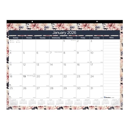 Blueline® 2026 Colorful Monthly Desk Pad Calendar, 12 Months, January to December, 22" x 17", Floral (C194128-26) - Image 4