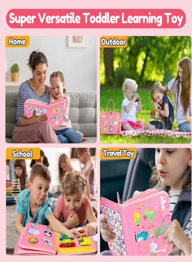 Qizfun Activity Busy Board Montessori Toy from 1 2 3 4 Years, Sensory Learning Toy for Toddlers 1-3, Car Aeroplane Travel Motor Skills Toy for Children from 2-4 Years, Gift for Boys Girls - Image 4