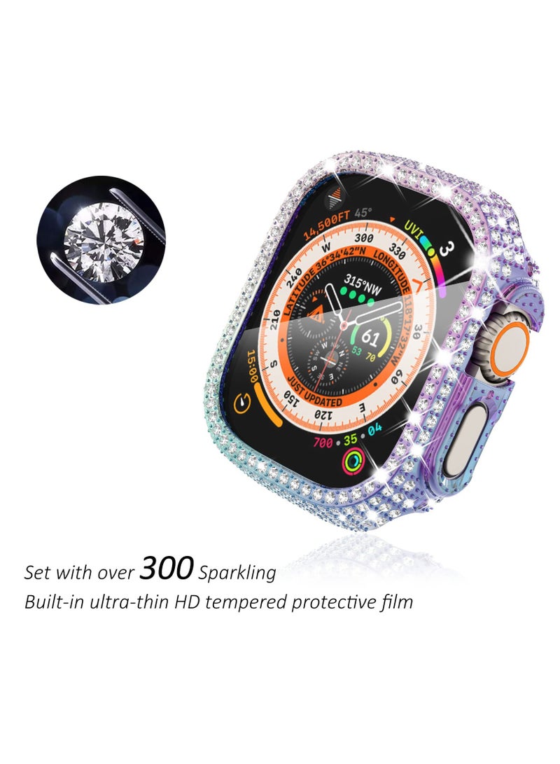 SYOSI 3-Pack Compatible with Apple Watch Ultra 49mm Cases Crystal Diamond Protective Bumper Covers with Screen Protector for iWatch Ultra 2/Ultra Men Women, (49mm, Black/Rainbow/Clear) - Image 2