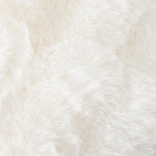 Volcanics Pack of 2 Thick Plush Faux Wool Decorative Throw Pillow Covers 18x18 Inch White Soft Fluffy Faux Fur Cushion Covers for Sofa Bedroom Pillow Shell - Image 3