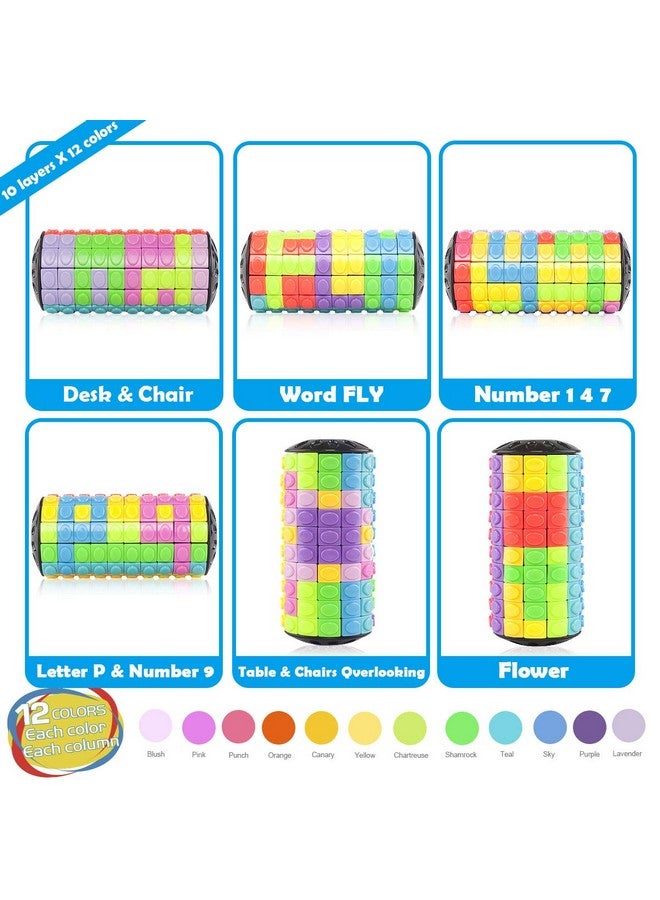 R.Y.Toys R.Y.TOYS Rotate and Slide Puzzle-Design Patent,Fidget Toys(Restore Order/Create Patterns) 12 Colors,10 Layers-Open Cover for Quick Play,Brain Teaser,Sensory Toys,Birthday Gifts,Easter Basket Stuffers  - Image 2