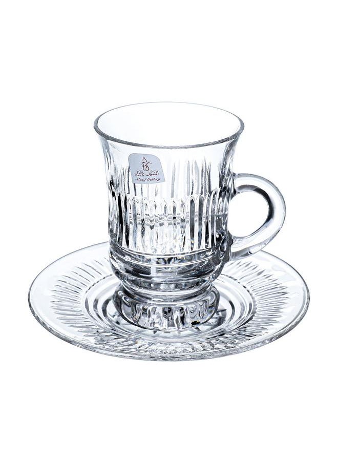 Alsaif Glass Tea And Coffee Set 18 Pieces Transparent  - Image 2