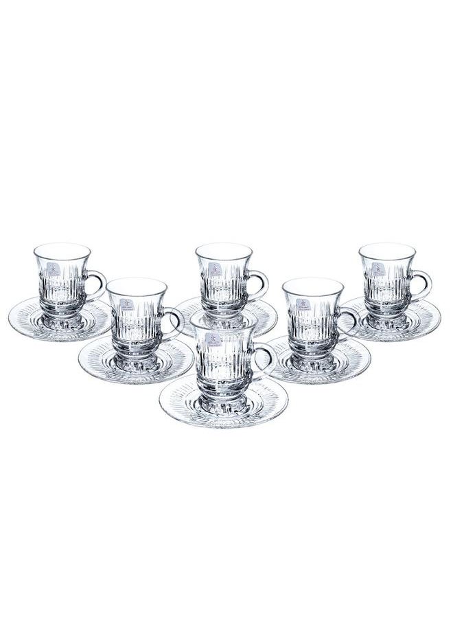 Alsaif Glass Tea And Coffee Set 18 Pieces Transparent  - Image 4