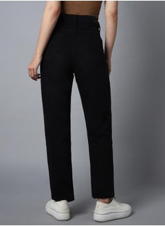 HIGH STAR High Rise Solid Regular Fit Jeans by Styli  - Image 3