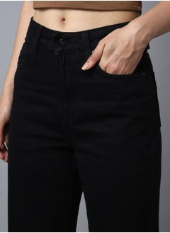 HIGH STAR High Rise Solid Regular Fit Jeans by Styli  - Image 4