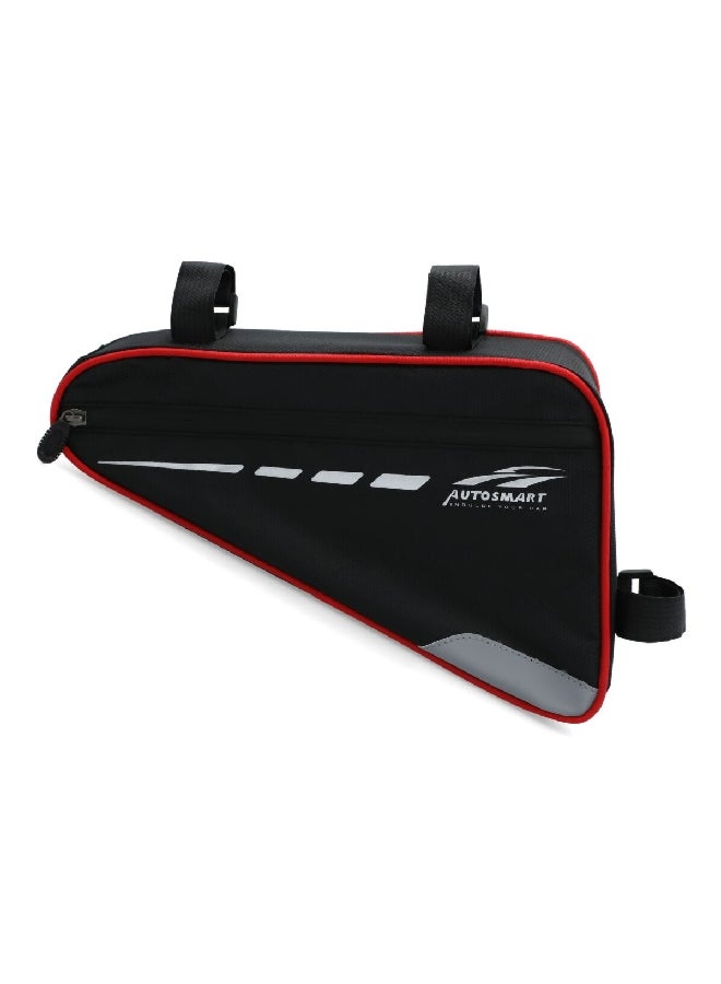 AUTOSMART Zipper Closure Polyester Bike Bag with Adjustable Handles Bike Bag Black and Red 1.8 L - Image 1