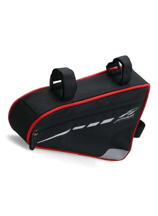 AUTOSMART Zipper Closure Polyester Bike Bag with Adjustable Handles Bike Bag Black and Red 1.8 L - Image 4