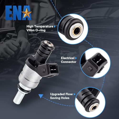 ENA 2 Holes Fuel Injectors Compatible with BMW 325i 325Ci 325xi 328i 320i 323i 525i X3 Z4 323Ci 328Ci 528i Z3 25L L6 1999 2000 2001 2002 2003 2004 2005 Replacement for 1427240 13537546244 Set of 6 - Image 3