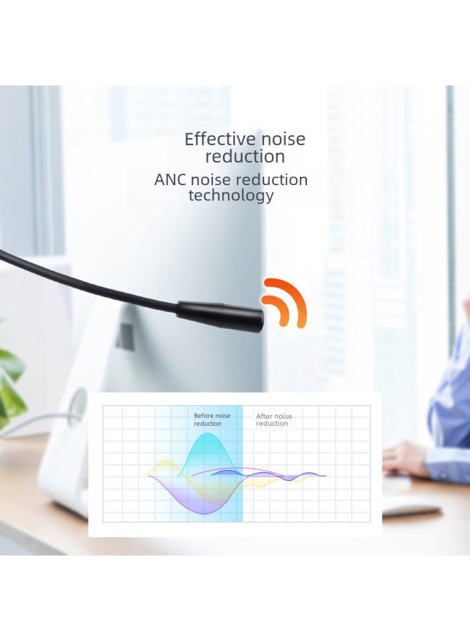 نيوترل كمبيوتر خدمة العملاء المروري المثبت على الرأس - سماعة رأس مكتبية سلكية من نوع USB - سماعة هاتف أرضي بدبوس كهربائي مع تقليل الضوضاء - Image 2