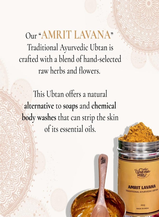 Vriksha Veda Amrit Lavana Traditional Ayurvedic Ubtan I Haldi Ubtan for Brides I Bridal Ubtan I Ubtan for Tan Removal and Skin Brightening I Bath Powder for Men and Women I 250gm - Image 3