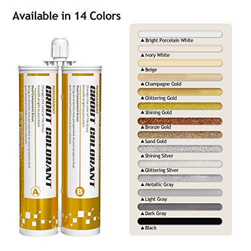 NADAMOO Epoxy Grout Glittering Gold, Dual Tubes Waterproof Tile Grout 19oz 400ml, Restore Tile Grout Line for Shower Bathroom Wet Room Kitchen, Caulk Gun NOT Included - Image 5