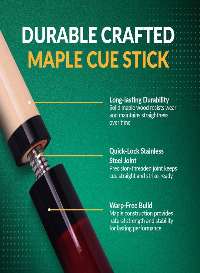 Hathaway Conquest 58-in Maple Pool and Billiard Cue and Case Set - Red - Image 5