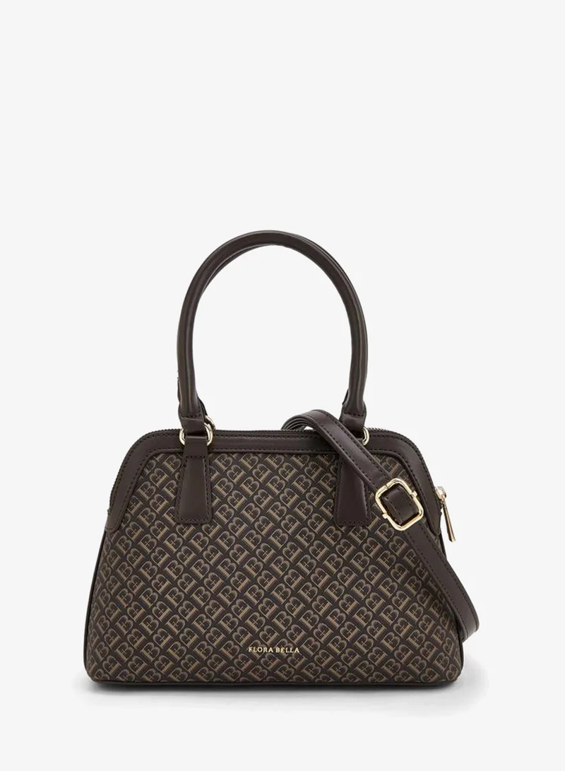 Monogram Print Tote Bag With Detachable Strap