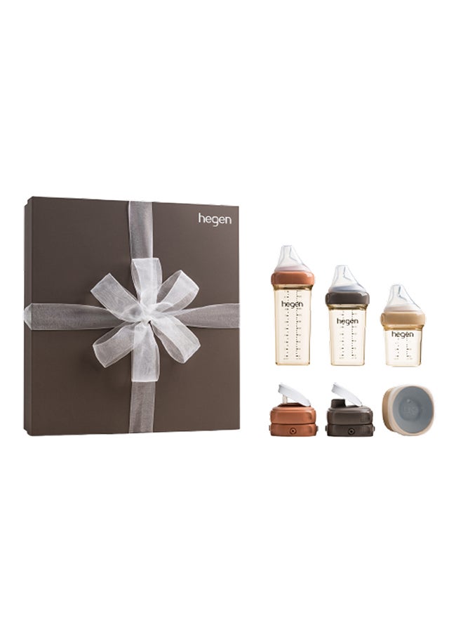 hegen PPSU All-Star Collection Feeding Bottle Set, Press-To-Close, Twist-To-Open - Includes 150ml, 240ml, 330ml Feeding Bottles, Storage Lids, Spouts, Straw Spout, All-Rounder Crown - Image 1