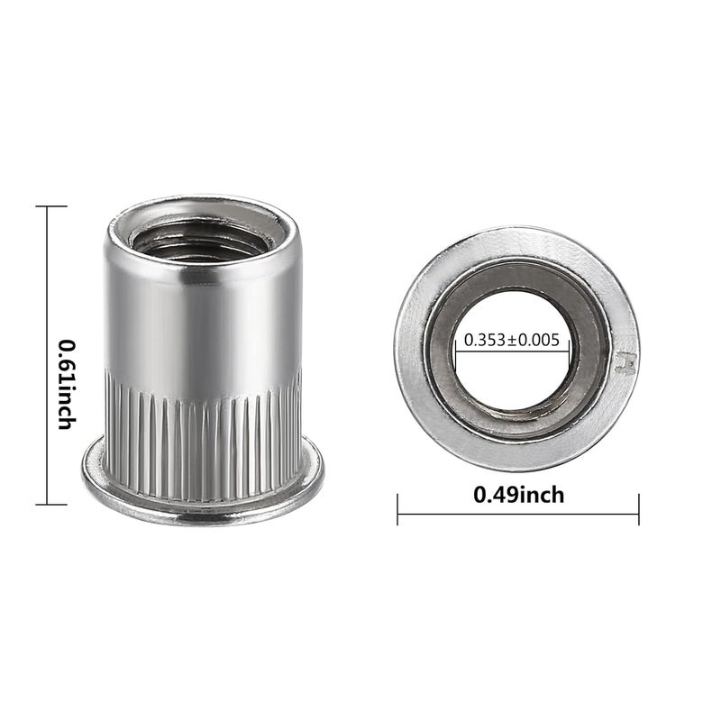 Wensilon Store 200 قطعة من صمولة ريفيت M3 مصنوعة من الفولاذ المقاوم للصدأ 304 برأس مسطح - Image 2