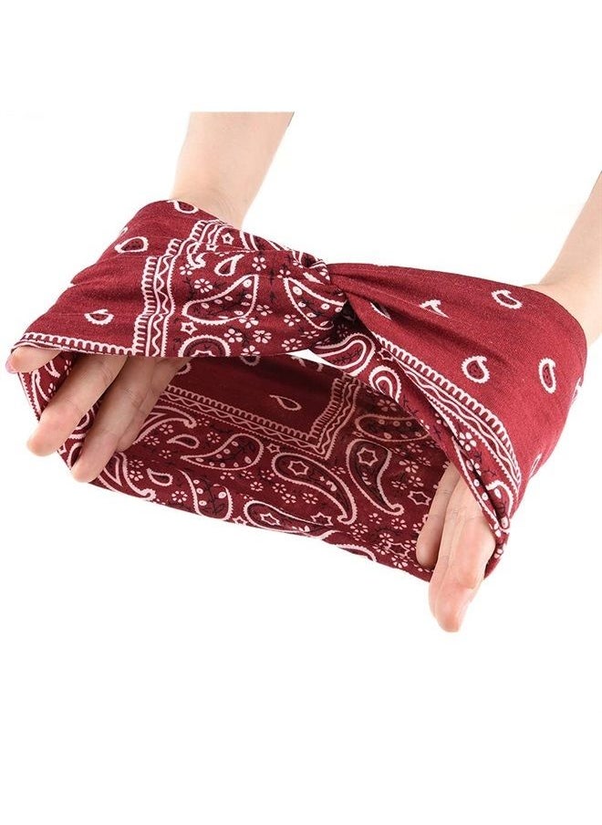 Retro Paisley Print Headbands for Women Knotted Boho Stretchy Headbands Head Wraps Yoga Sport Hair Bands for Girls 6packs