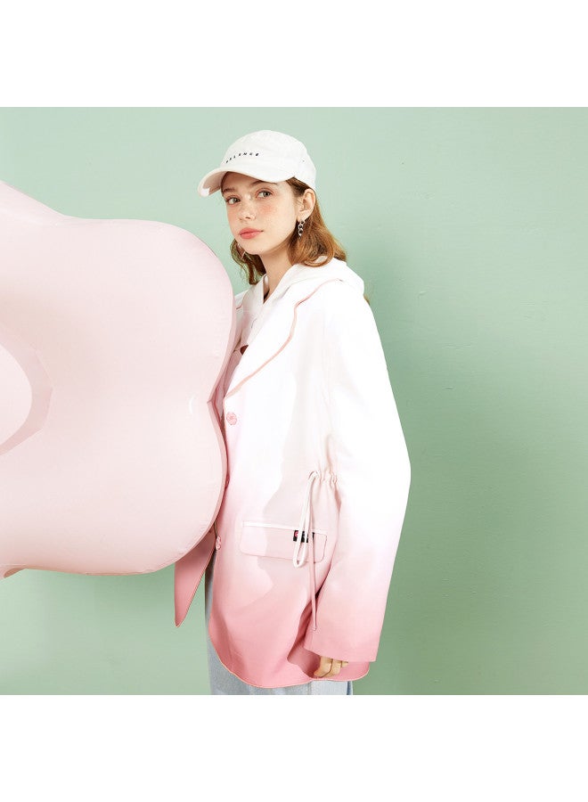 EPTISON College-Style Women'S Blazer With Drawstring Waist Design, Fashionable Gradient Trend, Stylish Women'S Suit For Autumn - Image 3