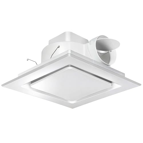 Orsong Bathroom Exhaust Fan 12" Panel Ultra Quiet without Light(10x10 Mount), 130CFM, 4" Duct for Bathroom/Garage/Home - Image 1