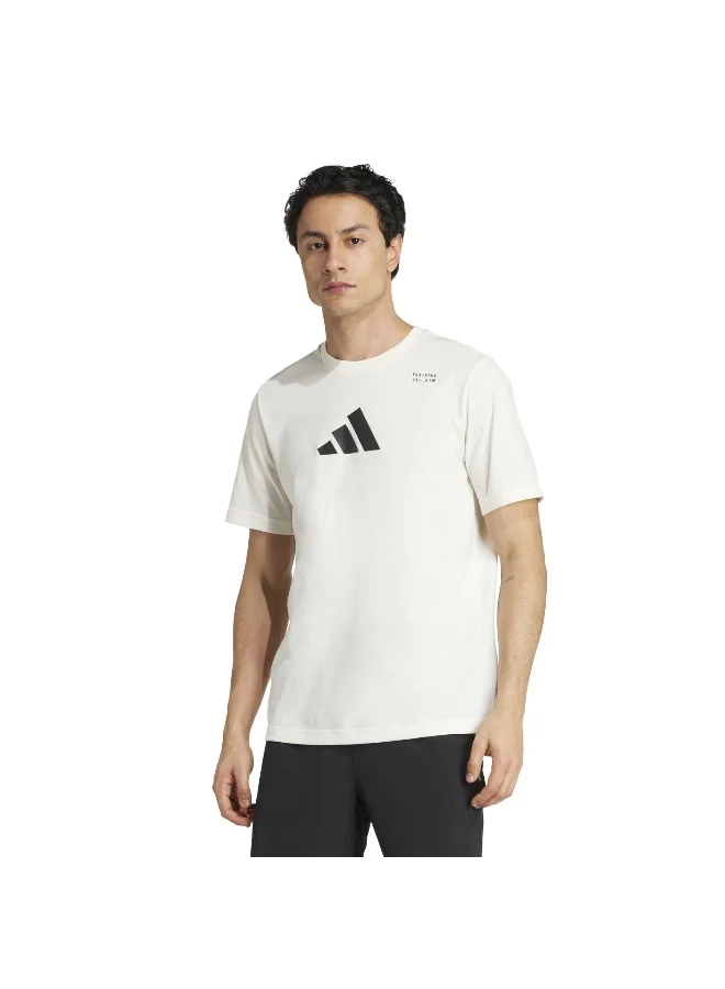 adidas Adidas M Tr Cat G T White Graphic Tee (Short Sleeve) T-Shirts For Men