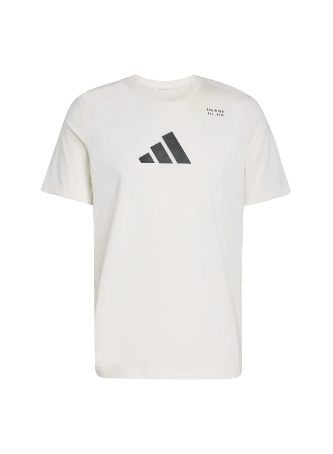 adidas Adidas M Tr Cat G T White Graphic Tee (Short Sleeve) T-Shirts For Men