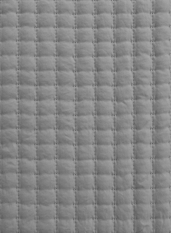 Petrichor Gray King Size Quilt Bedding Sets with Pillowcases,Lightweight for All Seasons,Pre-Washed Brushed Microfiber Bedspread Coverlet,3-Piece,1Quilt(96" x106”) & 2 Pillowcases(20"x36") - Image 3