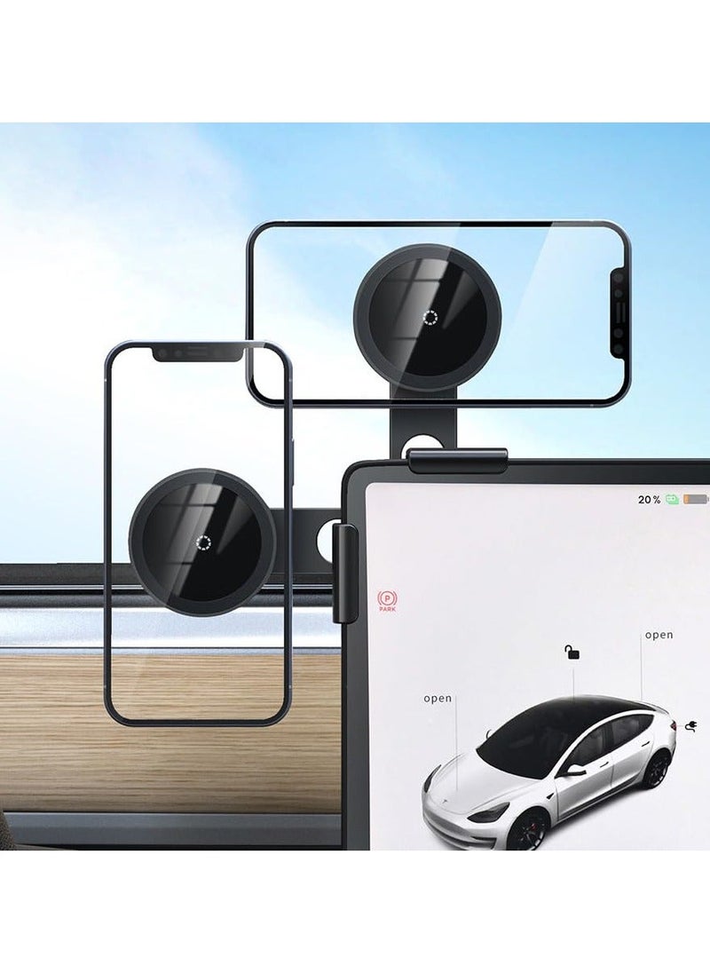 Y&D Magnetic Tesla Phone Mount, Car Central Control Screen Hanging Bracket Suitable, for Model S/3/X/Y Adsorption Holder, Compatible with iPhone, Samsung and Other Phones  - Image 1
