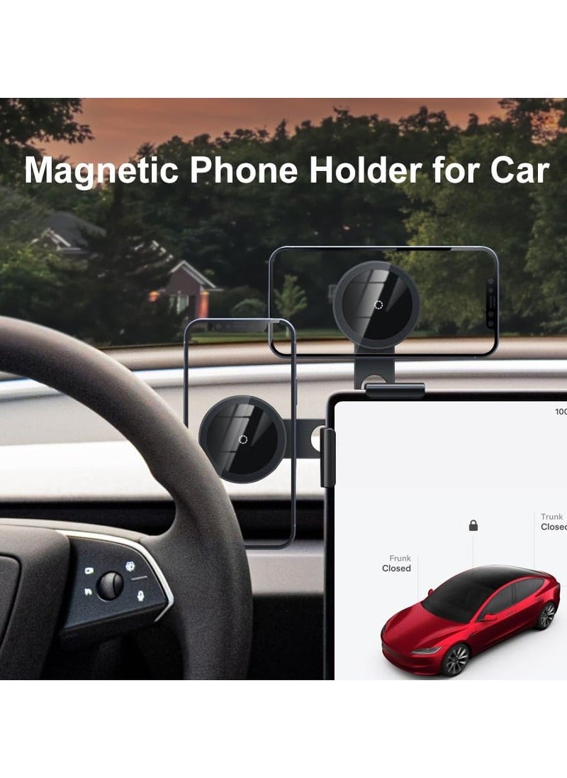 Y&D Magnetic Tesla Phone Mount, Car Central Control Screen Hanging Bracket Suitable, for Model S/3/X/Y Adsorption Holder, Compatible with iPhone, Samsung and Other Phones  - Image 2