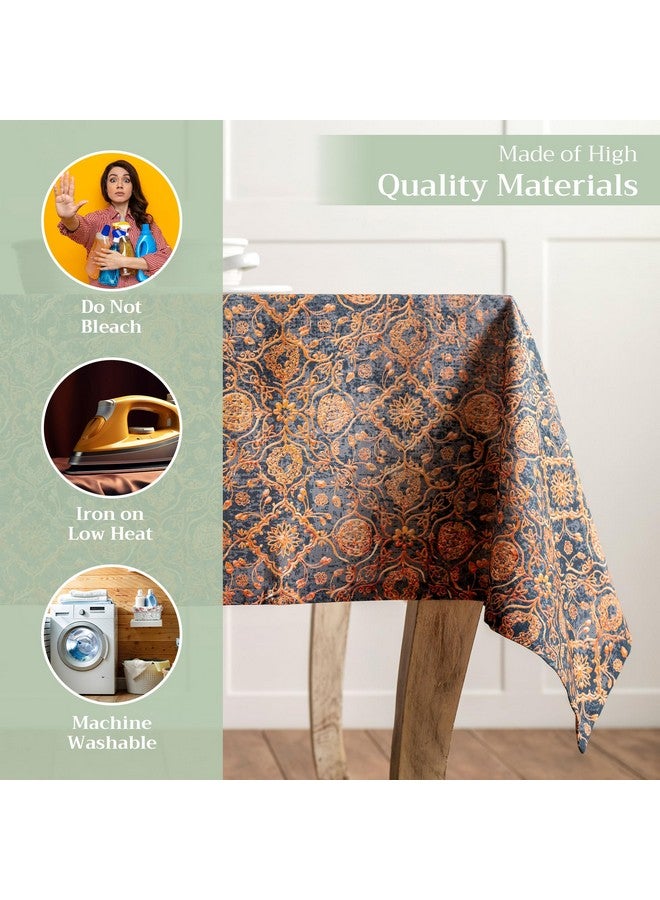 ميزون دي هيرمين غطاء طاولة Maison d' Hermine مصنوع من القطن بنسبة 100% - مفرش طاولة مستطيل مزخرف مقاس 54 بوصة × 72 بوصة - مفارش طاولة قابلة للغسل لتناول الطعام والمنزل والمنزل الريفي والحفلات - لعيد الشكر وعيد الميلاد - مجموعة Imperfection - Image 3