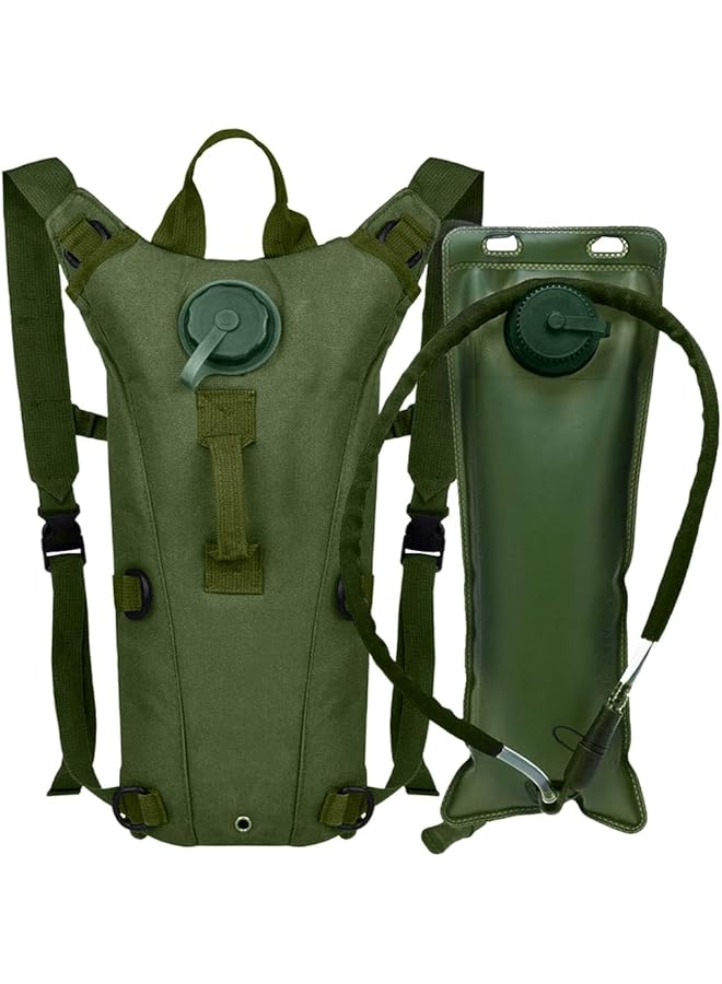 PROMASS حقيبة ظهر كاميل بسعة 3 لتر مع خزان مياه، للركض وركوب الدراجات والتخييم، أخضر - Image 1