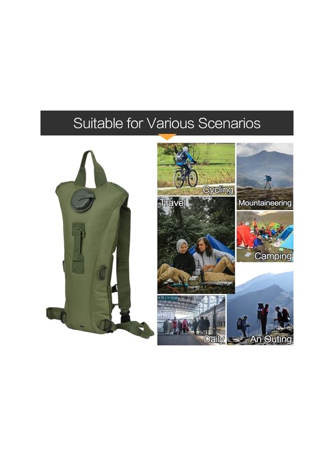 PROMASS حقيبة ظهر كاميل بسعة 3 لتر مع خزان مياه، للركض وركوب الدراجات والتخييم، أخضر - Image 4