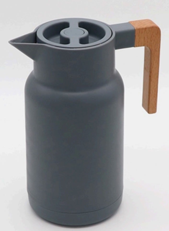 TarafCom 1L Double Wall Vacuum Insulated Coffee Pot with Wooden Handle, Water Kettle with Tea Keeper, Hot and Cold, - Image 2