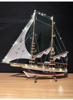 Illuminated Sailing Wooden Ship Model Large Size
