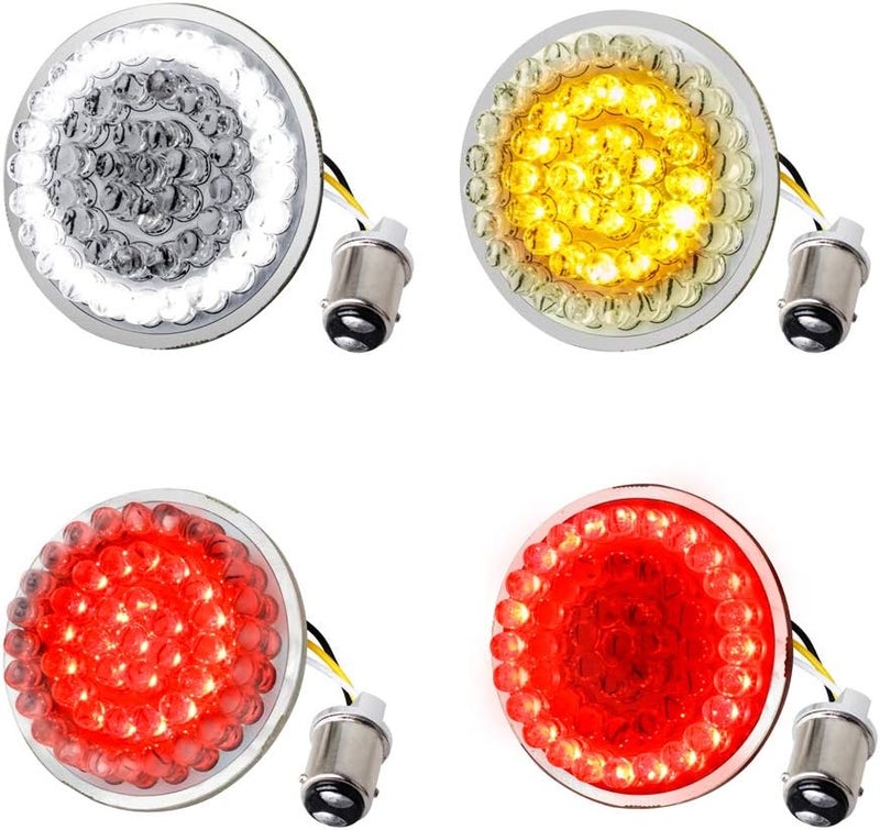 NTHREEAUTO إشارات الانعطاف LED NTHREEAUTO 1157 - ضوء رصاصة 2 بوصة أمامي وخلفي لدراجات هارلي النارية - Image 1