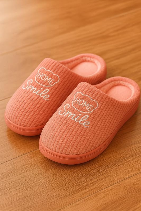 Krystle Unisex Winter Home Slippers – Soft Fleece Lining, Anti-Skid (6UK,Pink) - Image 3