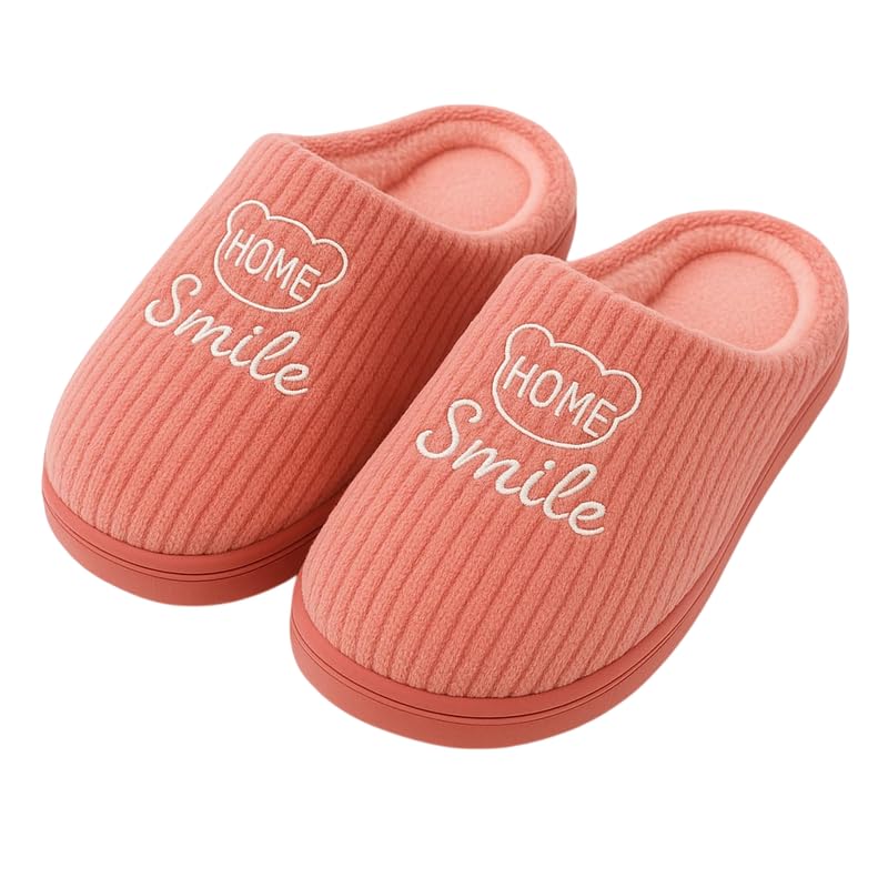 Krystle Unisex Winter Home Slippers – Soft Fleece Lining, Anti-Skid (6UK,Pink) - Image 1