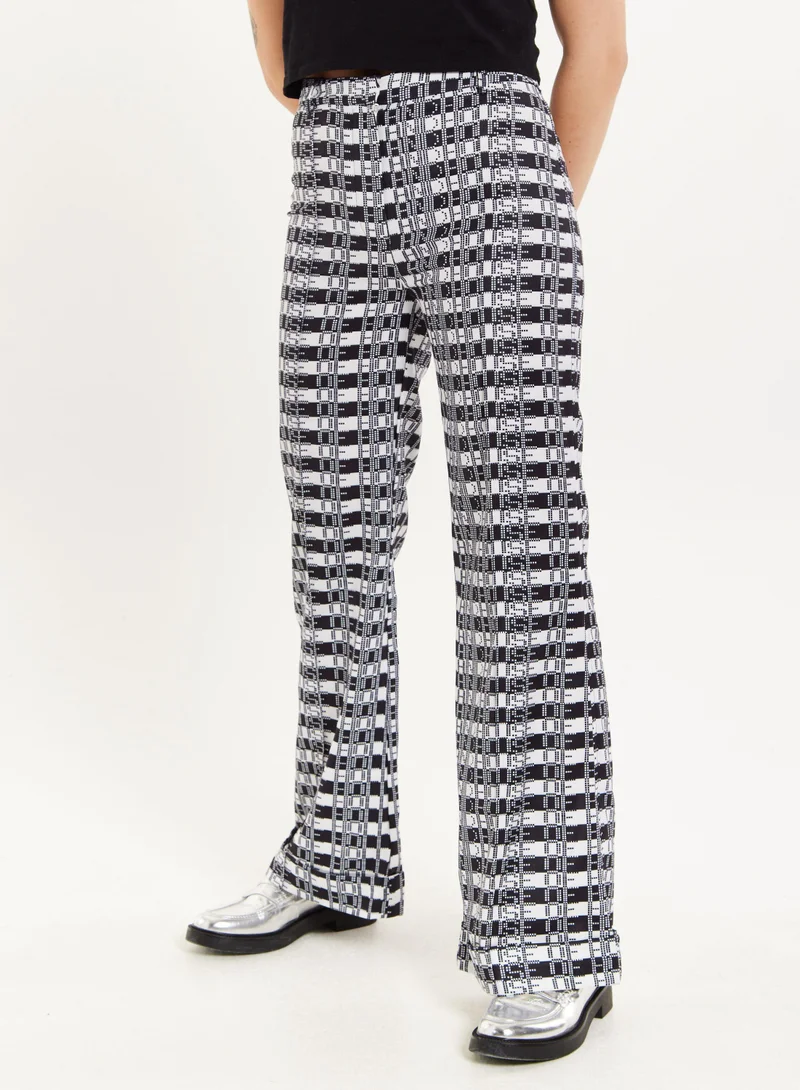 house of holland Striped Trousers in Black & White
