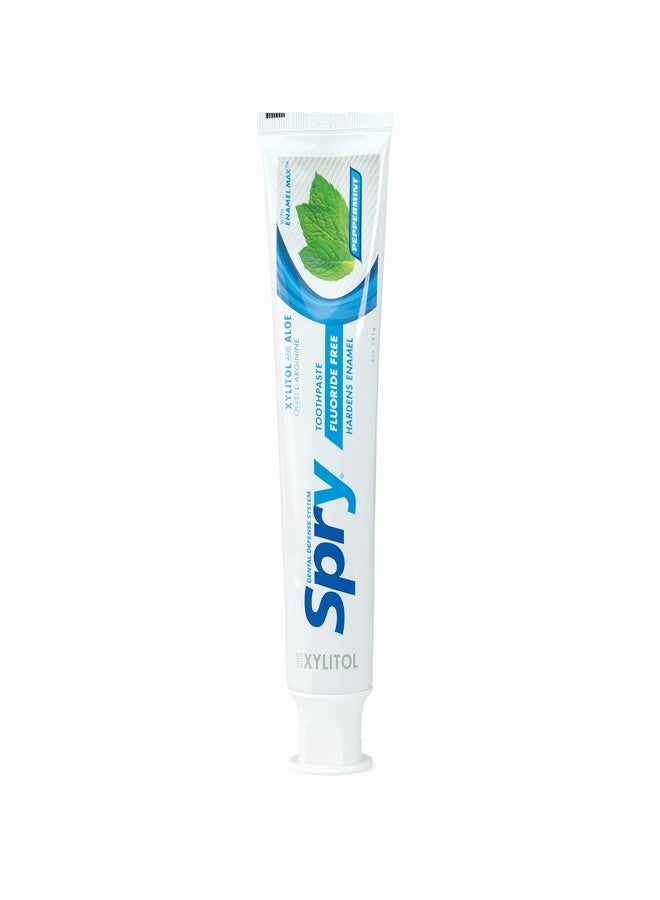 Spry Natural Xylitol Toothpaste 5oz for Adults and Kids - Fluoride Free, Gentle for Sensitive Teeth Whitening and Remineralizing, Breath Freshening, Mouth Moisturizing, Peppermint (Pack of 3) - Image 4
