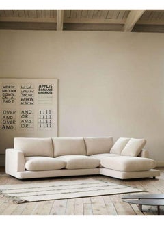 Al Home Beige Swedish Wood L-Shape Sofa - Size: 270x160x85cm Material: Linen By Alhome - 110112209 