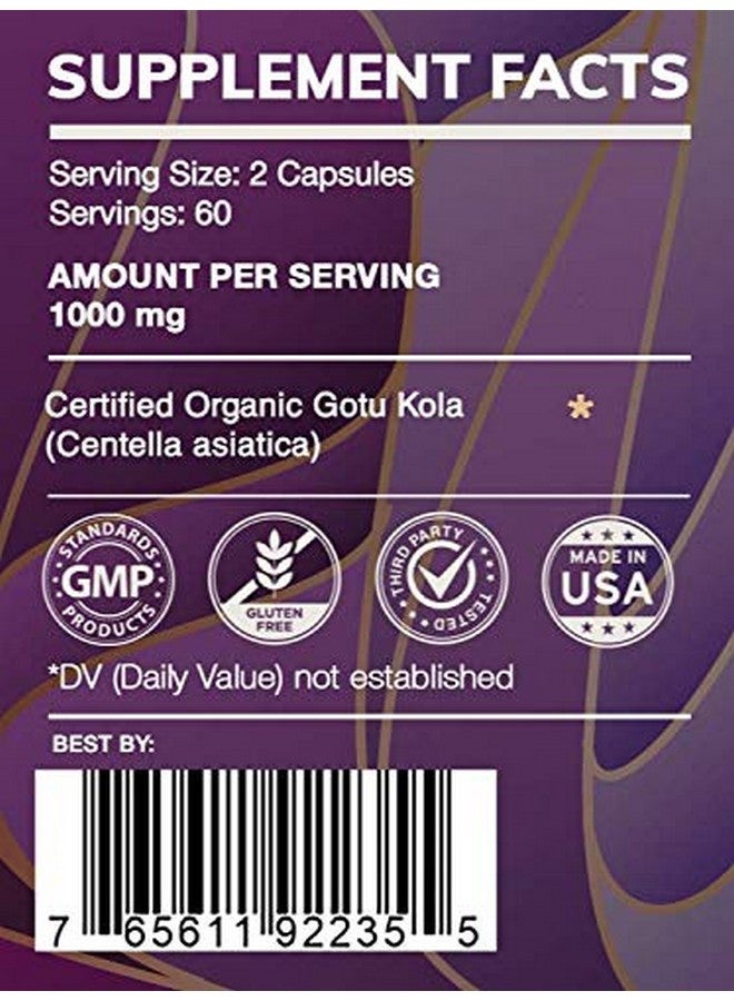 HerbEra Earth's Love - Gotu Kola 120 Capsules, 500 mg, Gotu Kola (Centella Asiatica) Dried Herb (120 Capsules) - Image 2