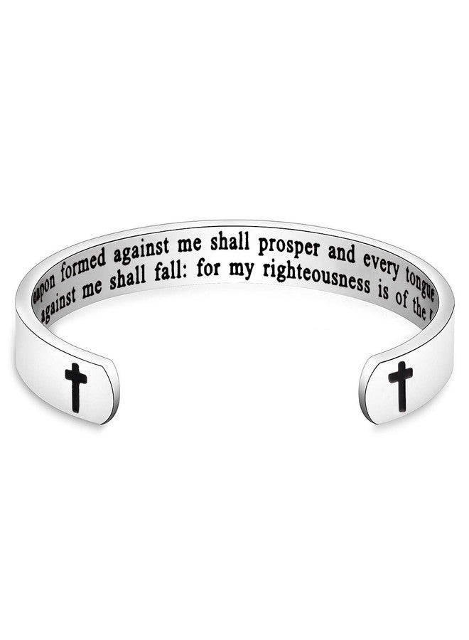 Gzrlyf Isaiah 54:17 Bracelet No Weapon Formed Against Me Shall Prosper Bracelet Religious Gifts (Cuff Bracelet) - Image 1