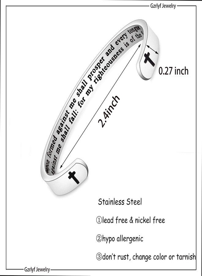 Gzrlyf Isaiah 54:17 Bracelet No Weapon Formed Against Me Shall Prosper Bracelet Religious Gifts (Cuff Bracelet) - Image 5
