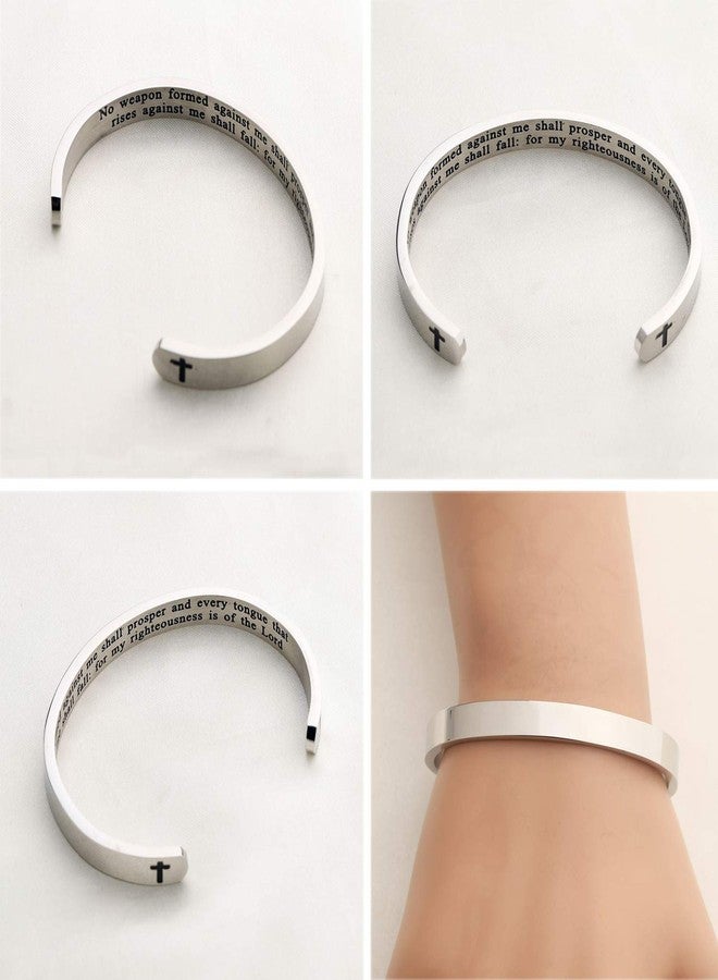 Gzrlyf Isaiah 54:17 Bracelet No Weapon Formed Against Me Shall Prosper Bracelet Religious Gifts (Cuff Bracelet) - Image 2