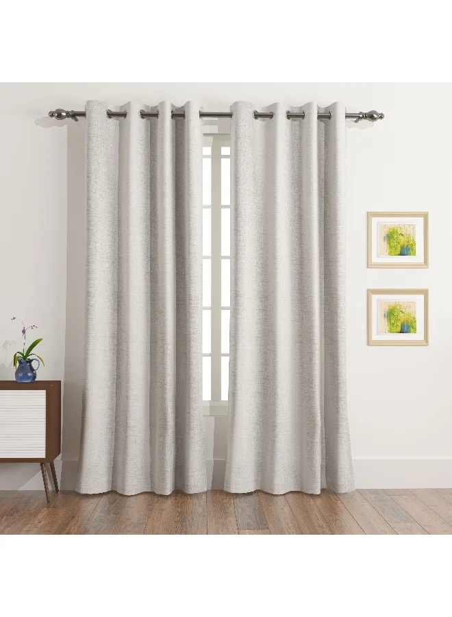 Home Box Martha 2-Piece Extra Long Jacquard Blackout Curtain Set - 140x300 cm