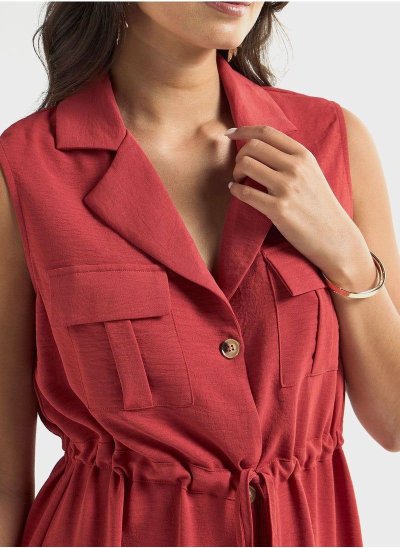FAV - Pocket Detail Ruched Waist Dress - Image 1