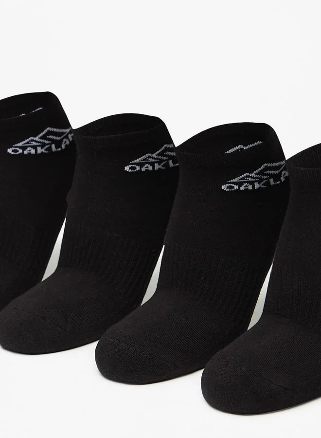 OAKLAN Men's Logo Print Ankle Length Sports Socks - Set of 5