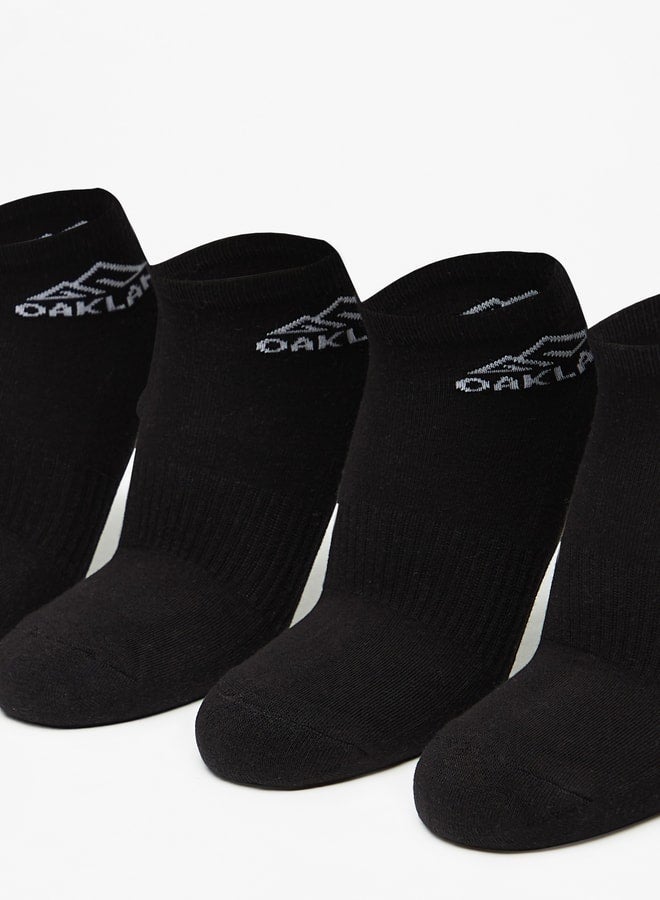 OAKLAN Men's Logo Print Ankle Length Sports Socks - Set of 5 - Image 2