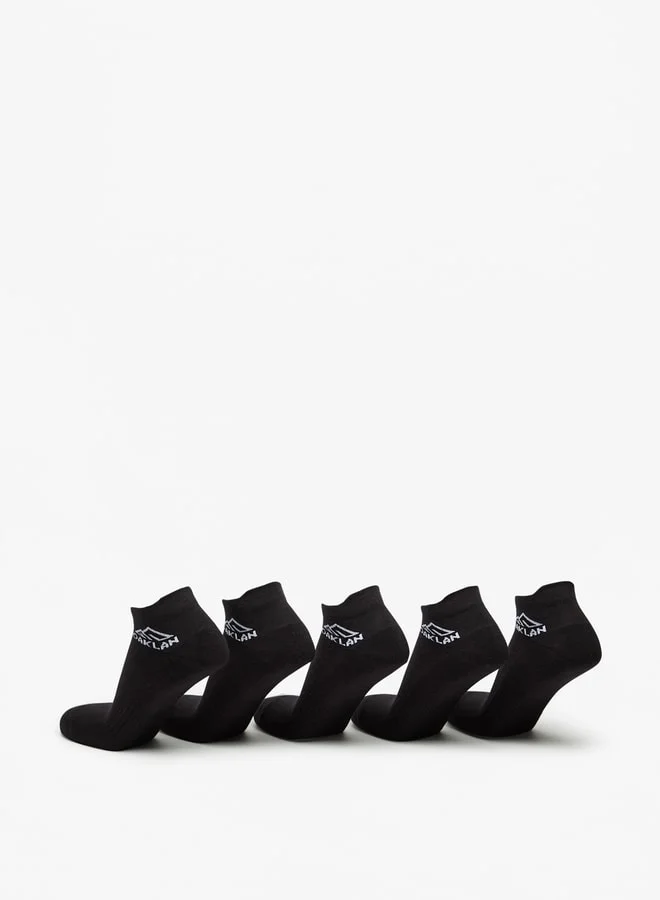 OAKLAN Men's Logo Print Ankle Length Sports Socks - Set of 5